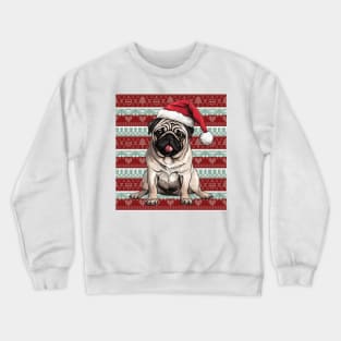 Funny Pug Dog Christmas Ugly Crewneck Sweatshirt